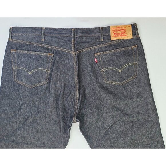 Levis Size 48X32 Mens 501 Blue Button Fly Cotton 5 Pocket Logo Tag Jeans - Picture 12 of 13